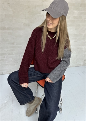 Wool cashmere cable oversized o-neck pullover Port Royale K2349 Ganni 